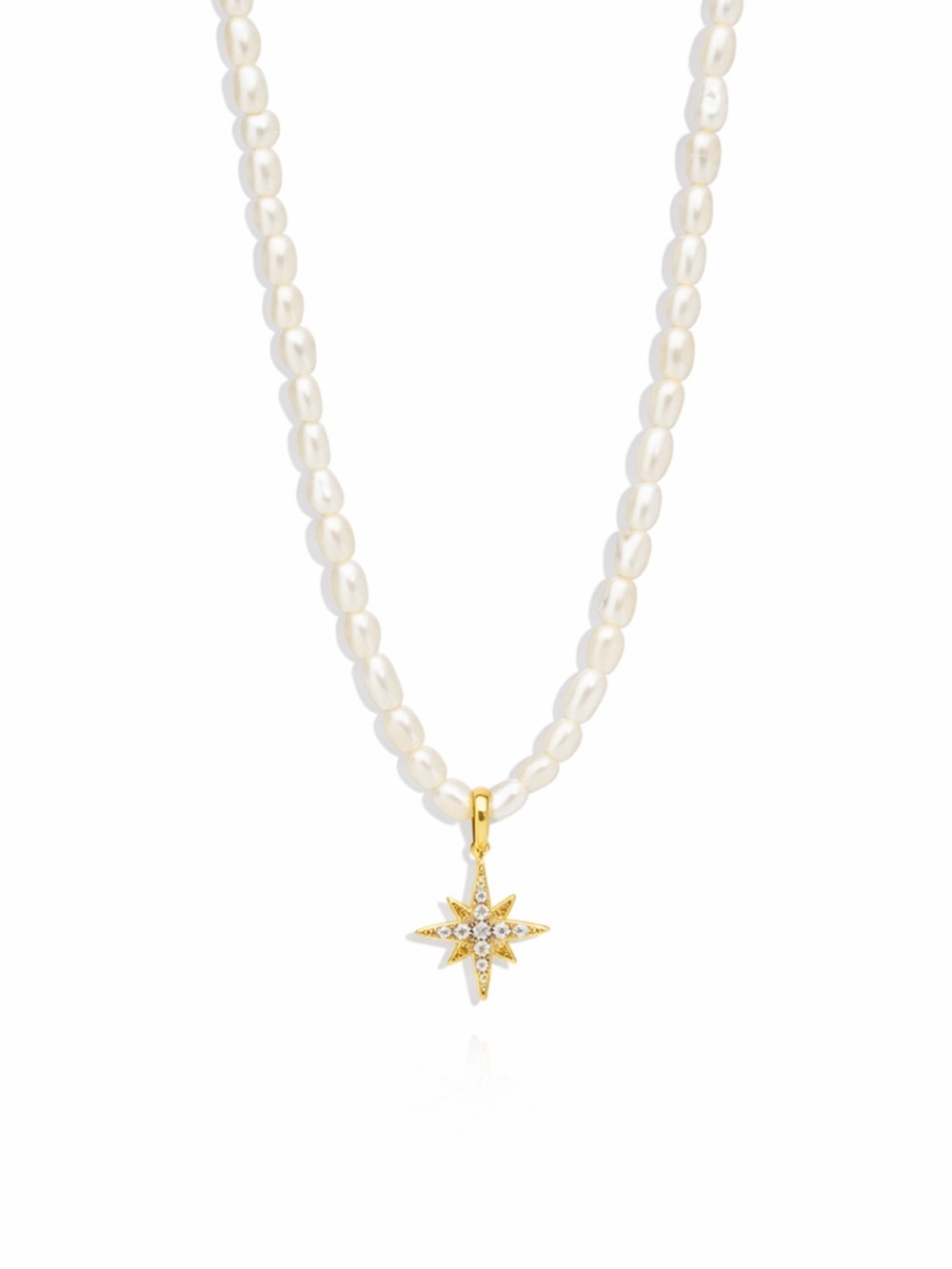 Pearl Crystal Star Necklace - Picture 1 of 5